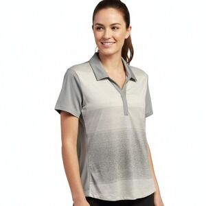 Adidas Golf Polo Shirt Size M Ombre Grey Pullover Stretch Athletic Sporty Collar